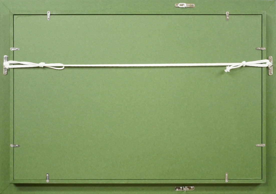 小野州一「椅子のある風景(PARIS)」油絵・M10号 額縁裏側画像