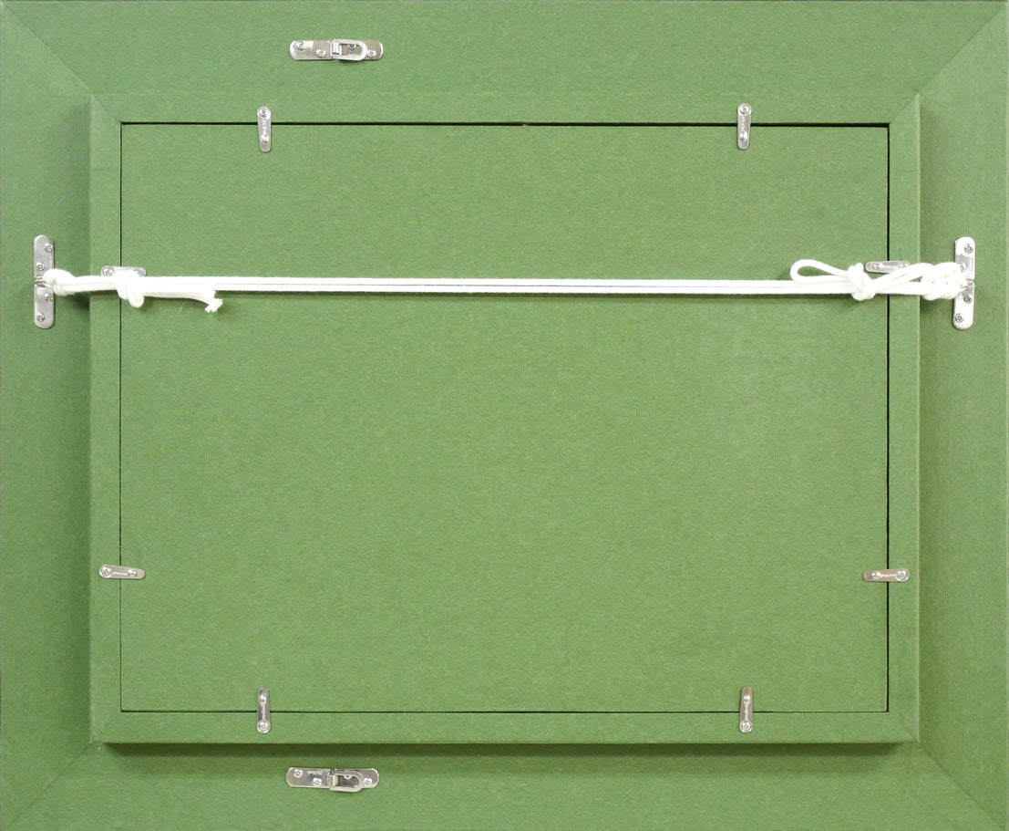 小野州一「果物」油絵・F4号 額縁裏側画像