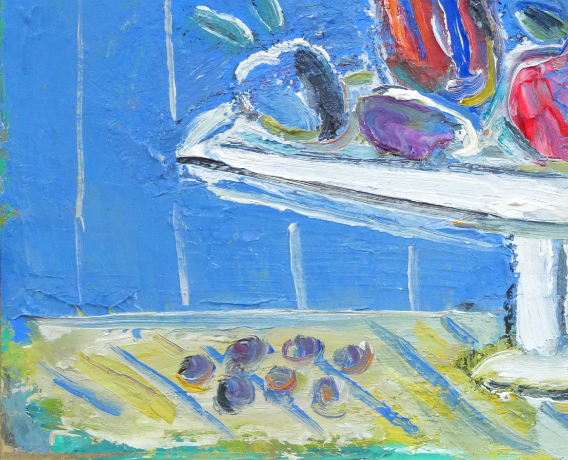 小野州一「果物」油絵・F4号 拡大画像3