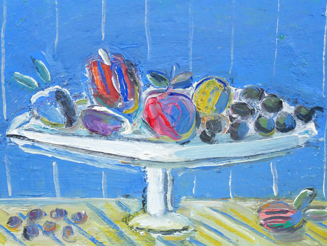 小野州一「果物」油絵・F4号 拡大画像5