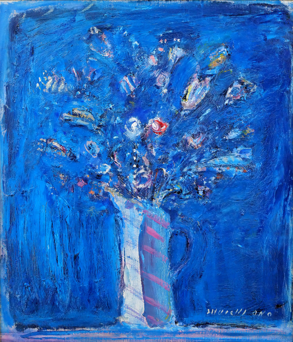 小野州一「花」油絵・F10号 作品全体拡大画像