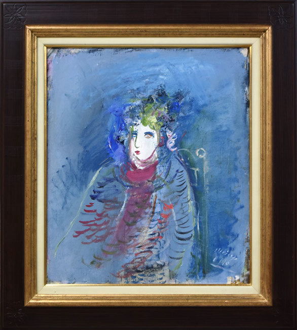 小野州一「婦人像」油絵・F10号