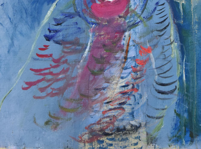 小野州一「婦人像」油絵・F10号 拡大画像5