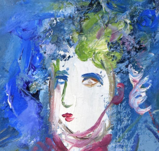 小野州一「婦人像」油絵・F10号 拡大画像3