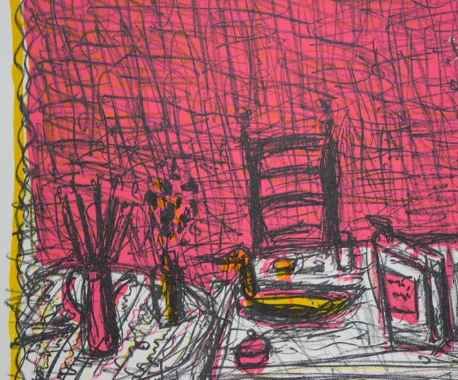 小野州一「静物」リトグラフ 拡大画像3