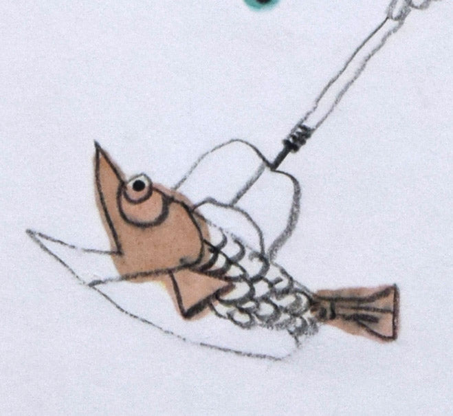 おおば比呂司「素潜り漁（仮題）」水彩画・鉛筆　拡大画像3