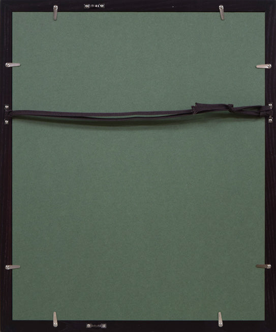 おおば比呂司「素潜り漁(仮題)」水彩画・鉛筆 額縁裏側画像