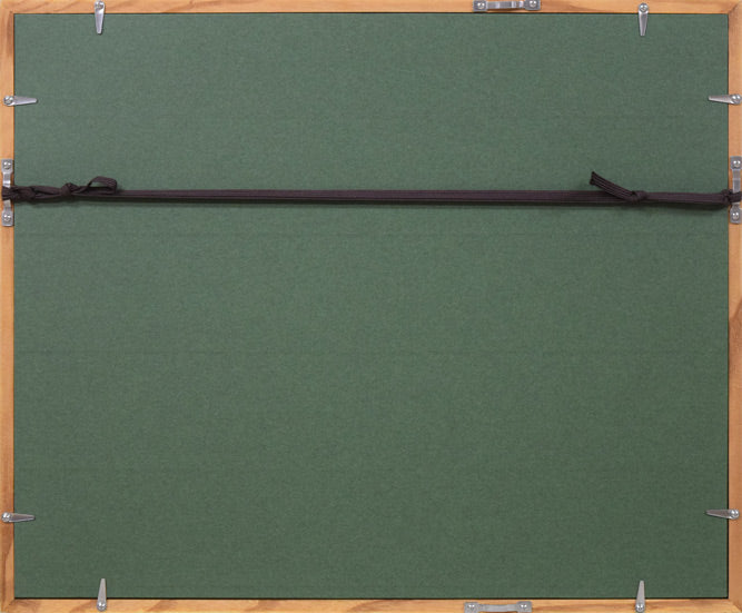 おおば比呂司「オランダのおしん物語」水彩画 額縁裏側画像