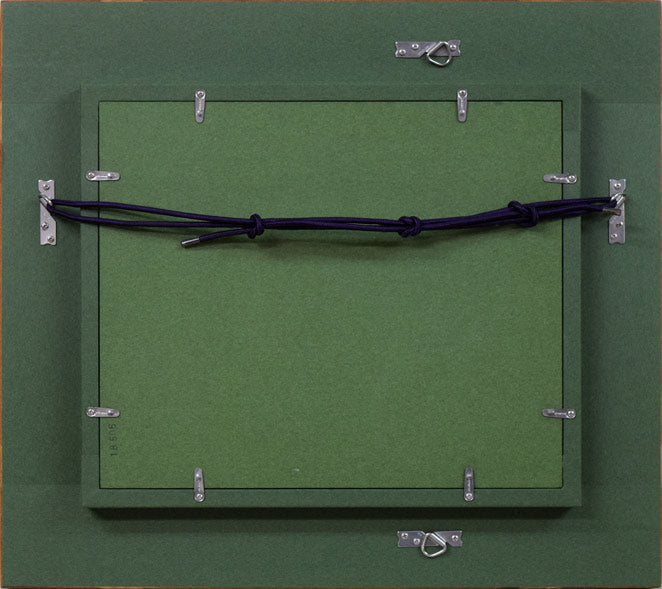 大野登「コスモスの庭」油絵・F3号 額縁裏側画像