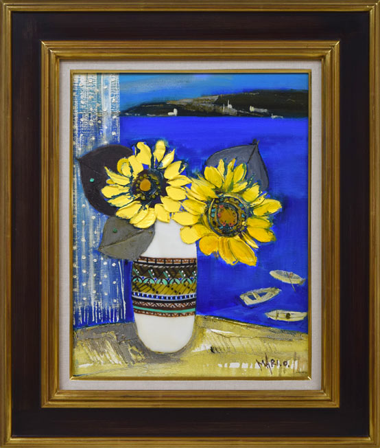 折橋真理子「ひまわり」油絵・F6号