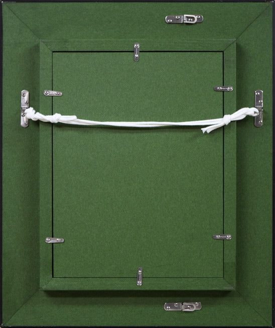 刑部人「ばら(マジョリカ壺)」油絵・SM 額縁裏側画像