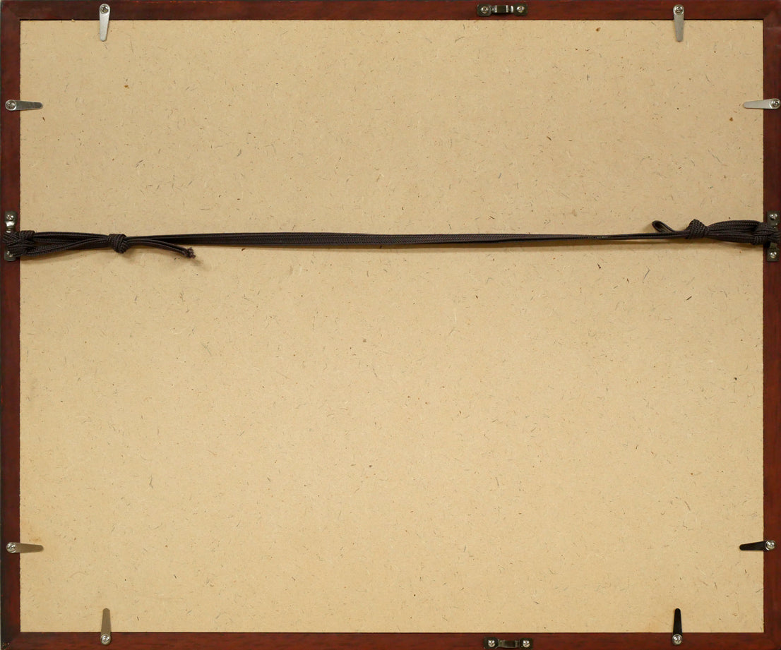 小山硬「平戸 青」銅版画 額縁裏側画像