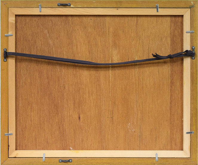 尾崎志郎「ふでや」木版画 額縁裏側画像