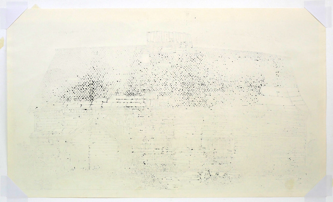 尾崎志郎「浜婦美の番屋(積丹)」木版画 作品裏側画像