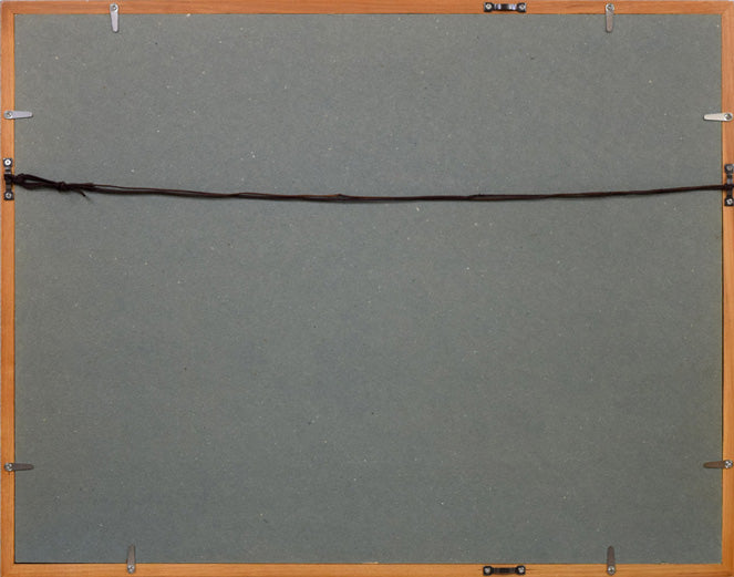 尾崎志郎「歌棄(うたすつ)の漁家」木版画 額縁裏側画像