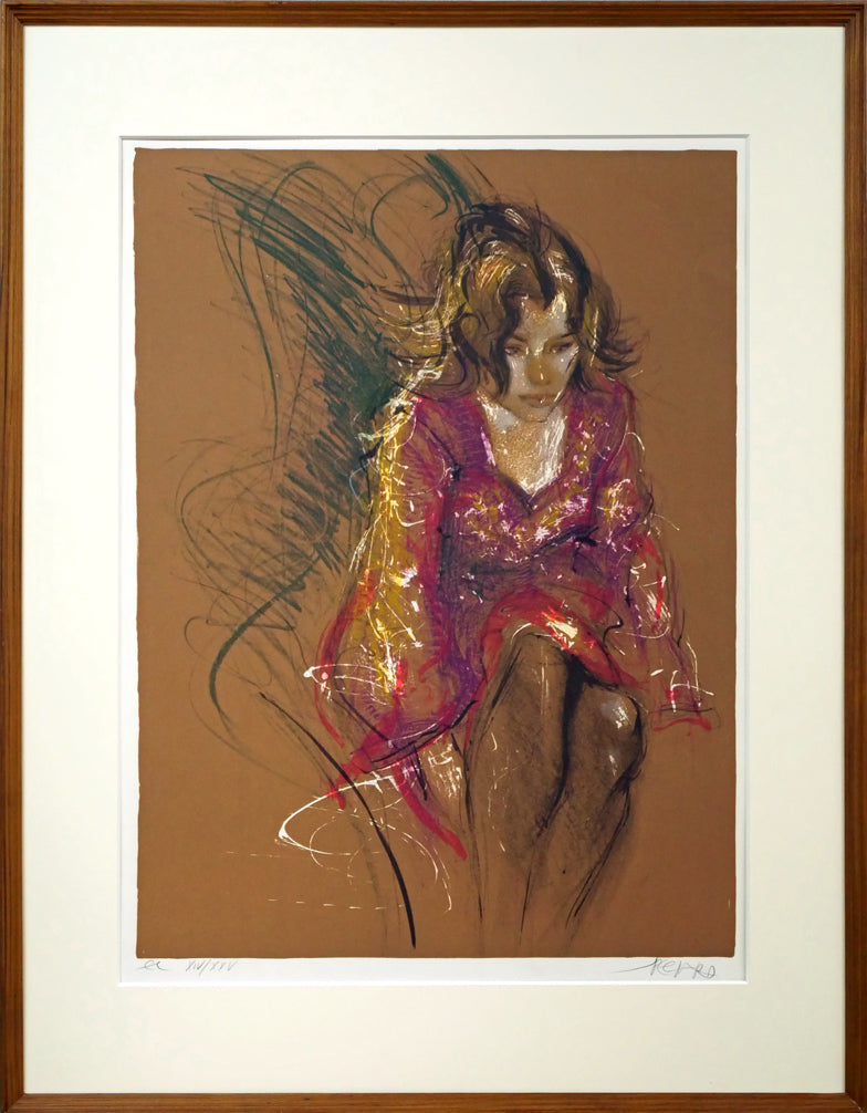 ジャック ペクナール(Jacque PECNARD)「座る女」リトグラフ