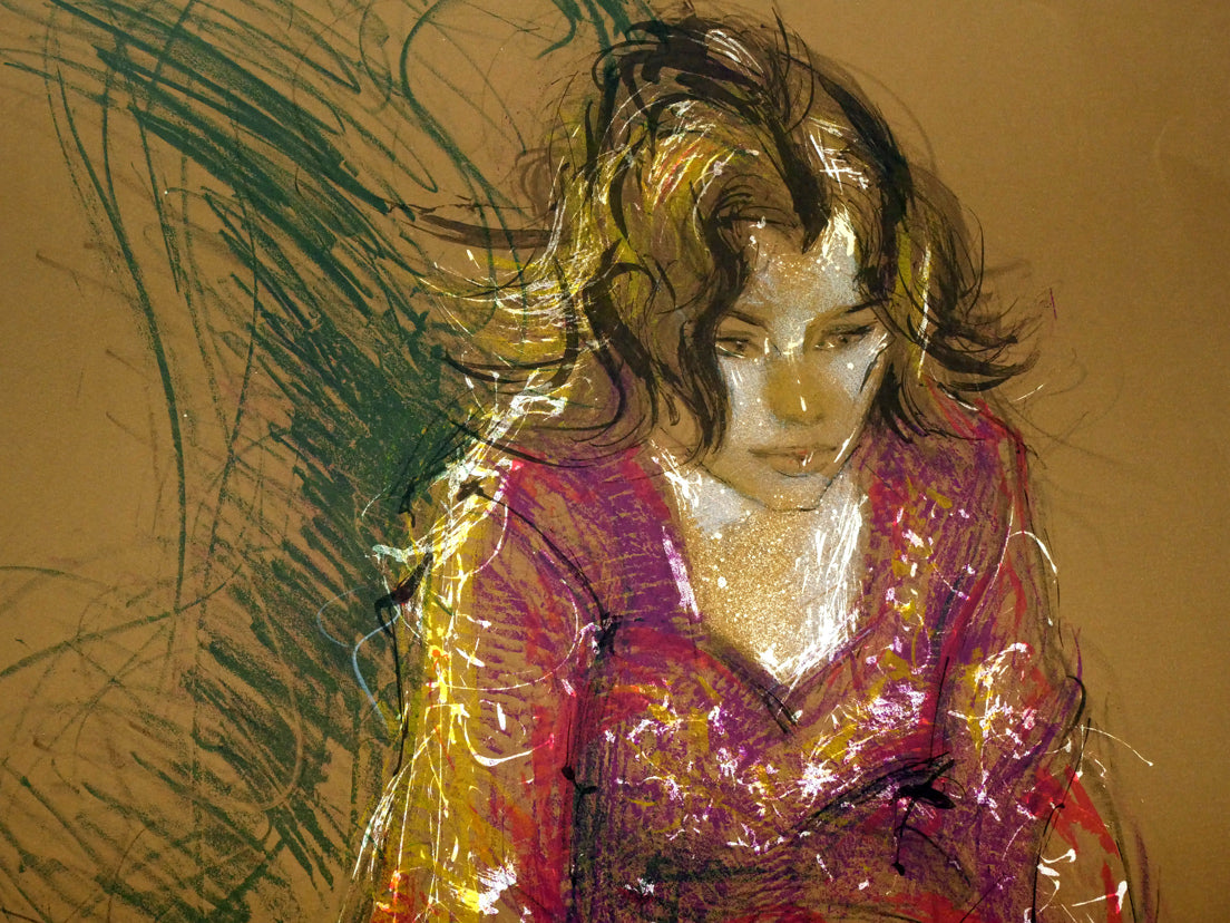 ジャック ペクナール(Jacque PECNARD)「座る女」リトグラフ 拡大画像1