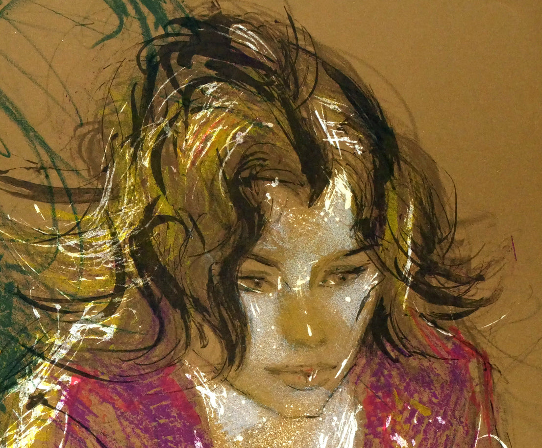 ジャック ペクナール(Jacque PECNARD)「座る女」リトグラフ 拡大画像2