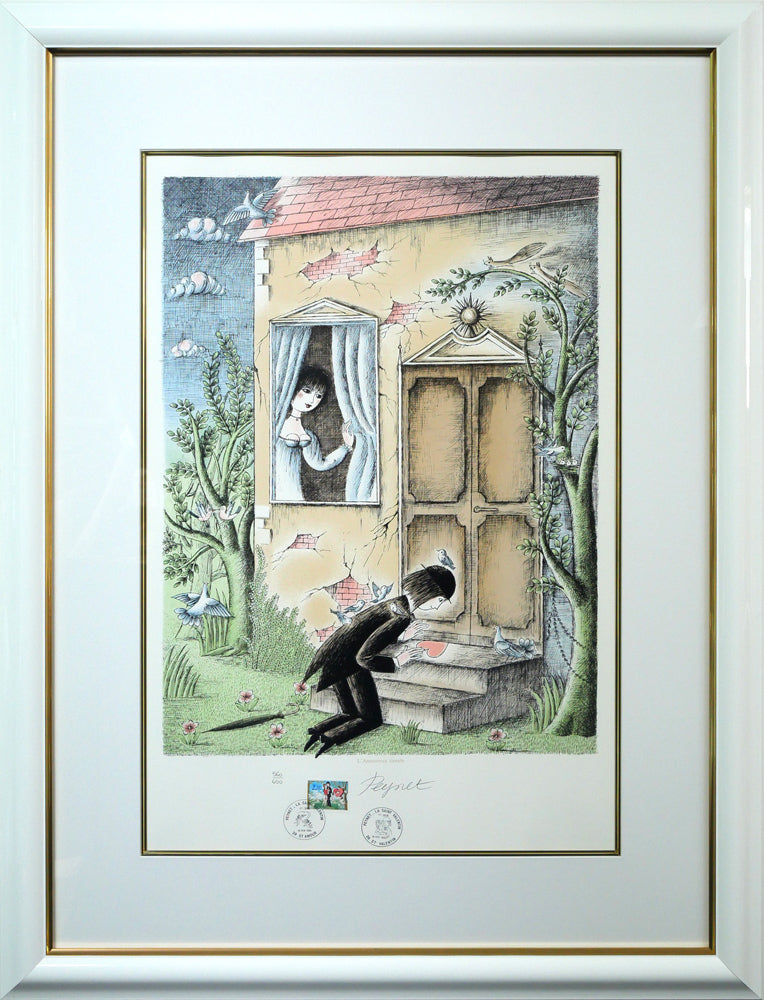 レイモン・ペイネ(Raymond Peynet)「内気な恋人」リトグラフ