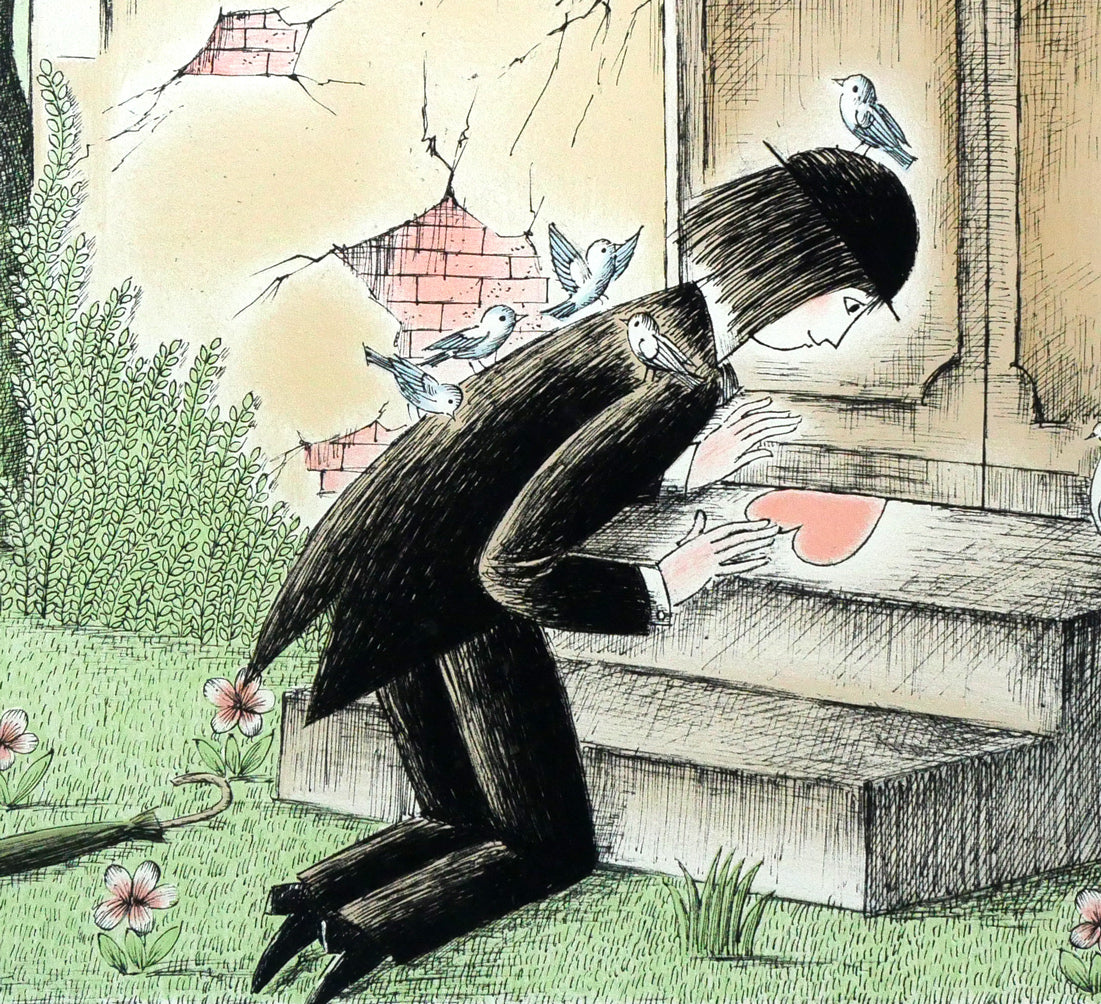 レイモン・ペイネ(Raymond Peynet)「内気な恋人」リトグラフ 拡大画像5