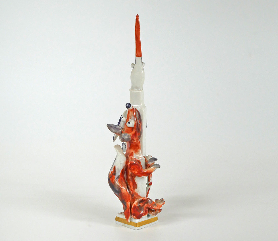 ペーター シュトラング(PETER STRANG)「キツネとコウノトリ(イソップ物語)」マイセン磁器(MEISSEN) 全体画像3