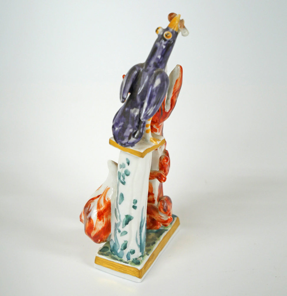 ペーター シュトラング(PETER STRANG)「キツネとカラス(イソップ物語)」マイセン磁器(MEISSEN) 全体画像1