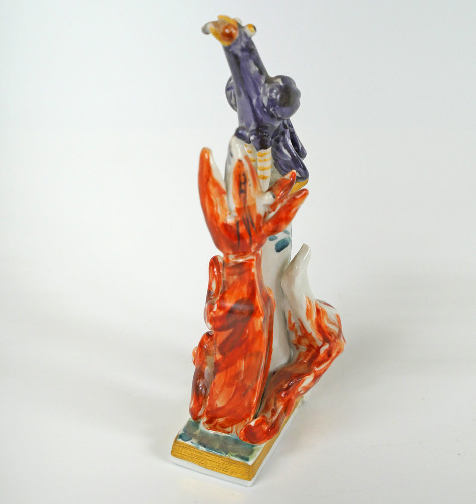 ペーター シュトラング(PETER STRANG)「キツネとカラス(イソップ物語)」マイセン磁器(MEISSEN) 全体画像3