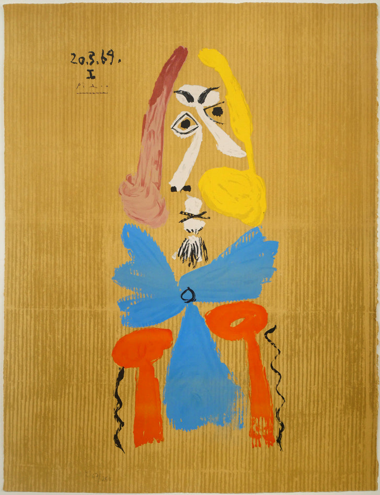 パブロ ピカソ(PICASSO)「想像の中の肖像(69.3.20.Ⅰ)」リトグラフ 作品全体画像