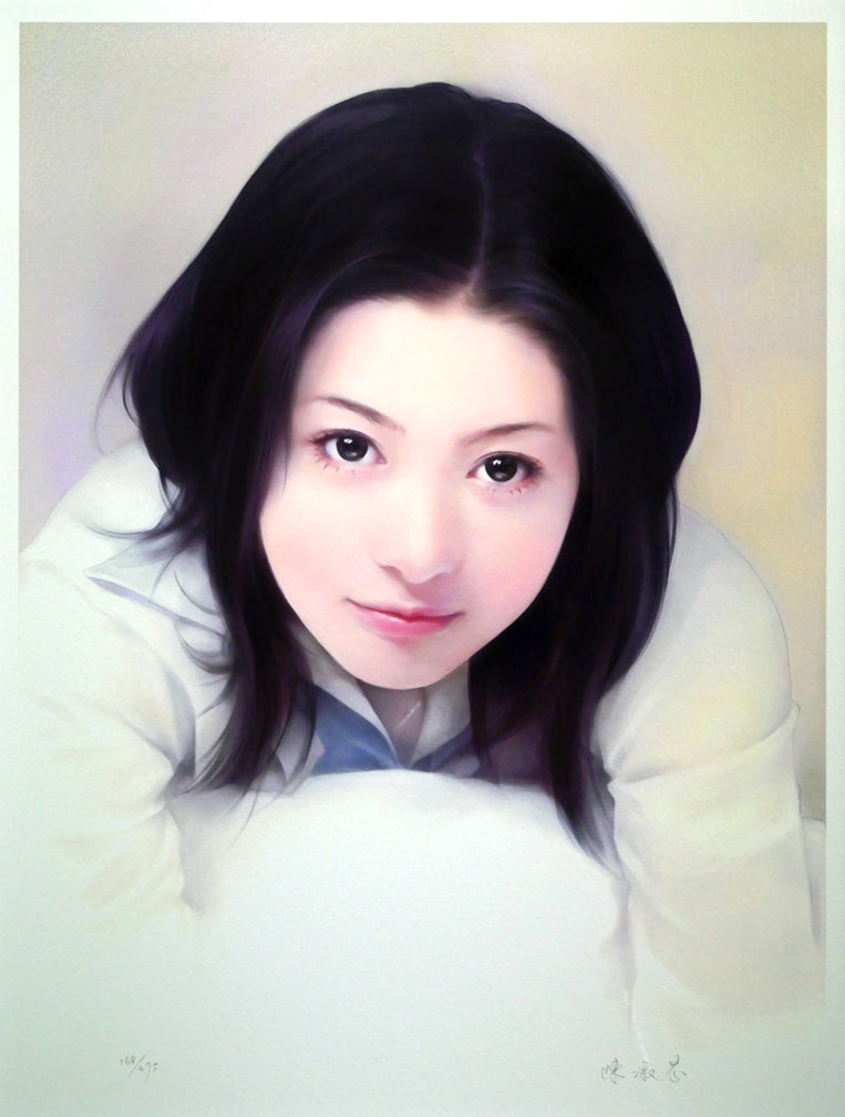 平凡&陳淑芬(コモン&チェン・シュウフェン)「瞳」ジクレ+手彩 作品全体拡大画像