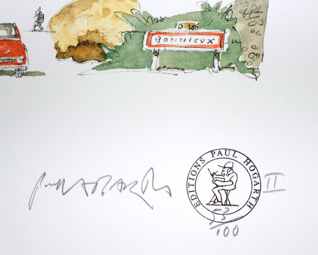 ポール・ホガース「MARCH」版画・限定サイン入り 直筆鉛筆サイン、限定番号(ed,53/100)