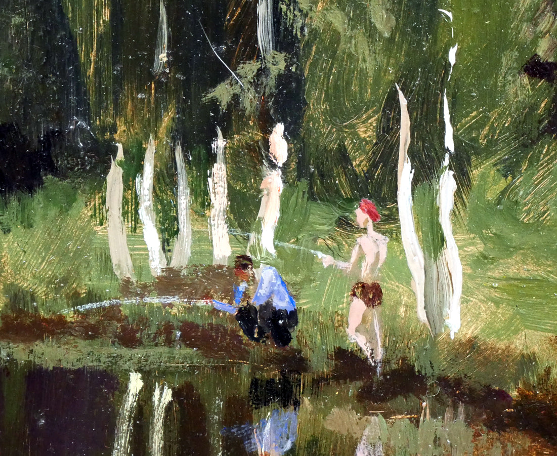 プガチョフ(Yuriy Vladimirovich PUGACHEV)「夏」油絵・変形6号・月光荘シール 拡大画像6
