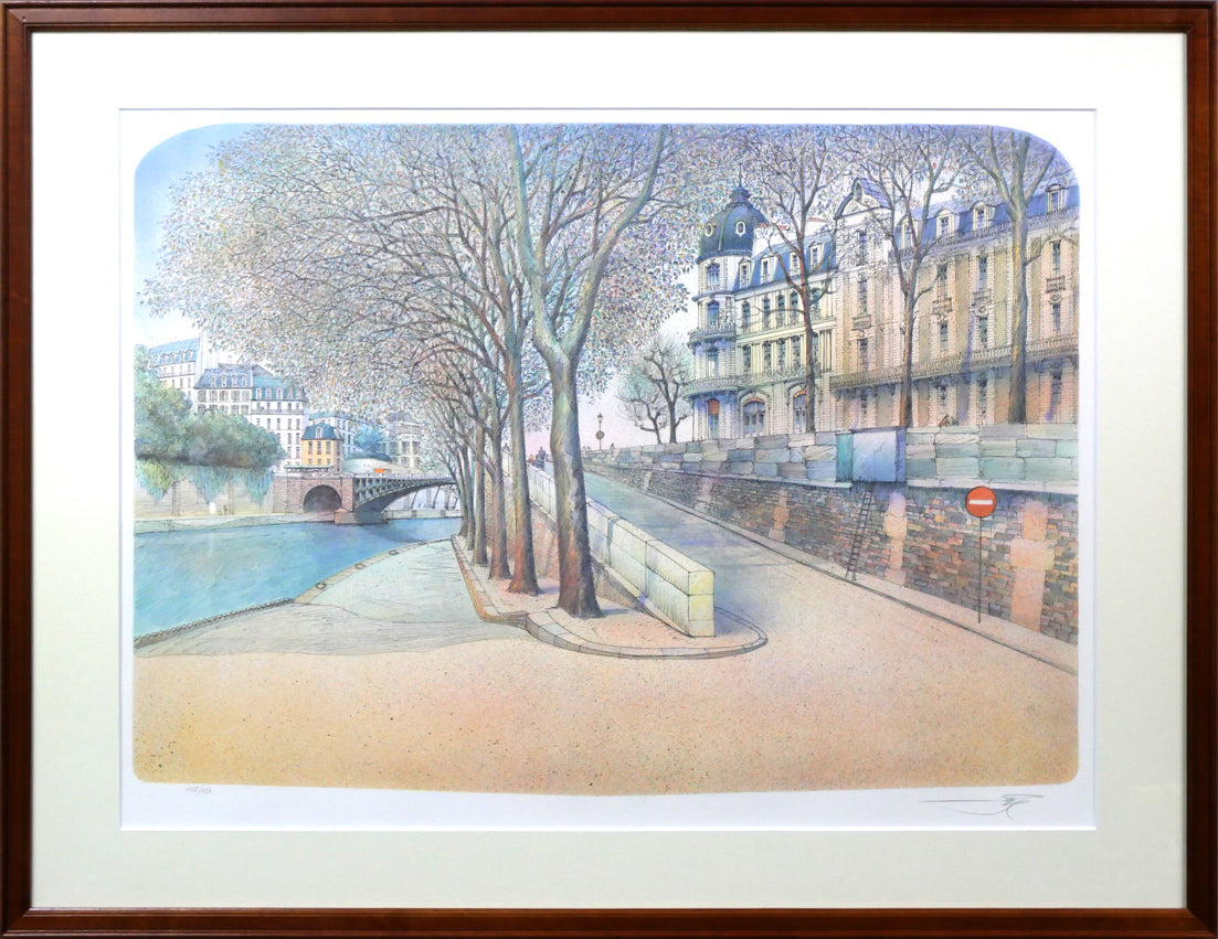 ロルフ ラフルスキー(Rolf RAFFLEWSKI)「ヌイイの橋(パリ)」リトグラフ