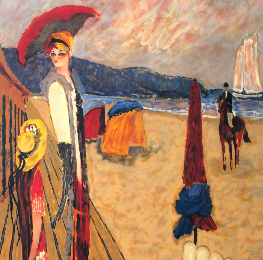 ラモン・ディレイ(Ramon Dilley)「ドーヴィルの砂浜」リトグラフ 拡大画像2