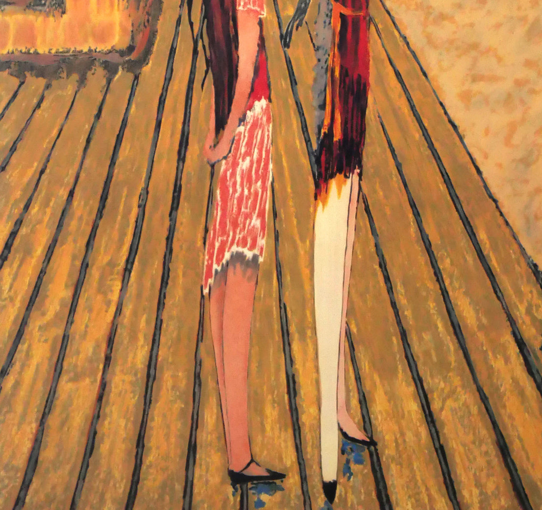 ラモン・ディレイ(Ramon Dilley)「ドーヴィルの砂浜」リトグラフ 拡大画像3