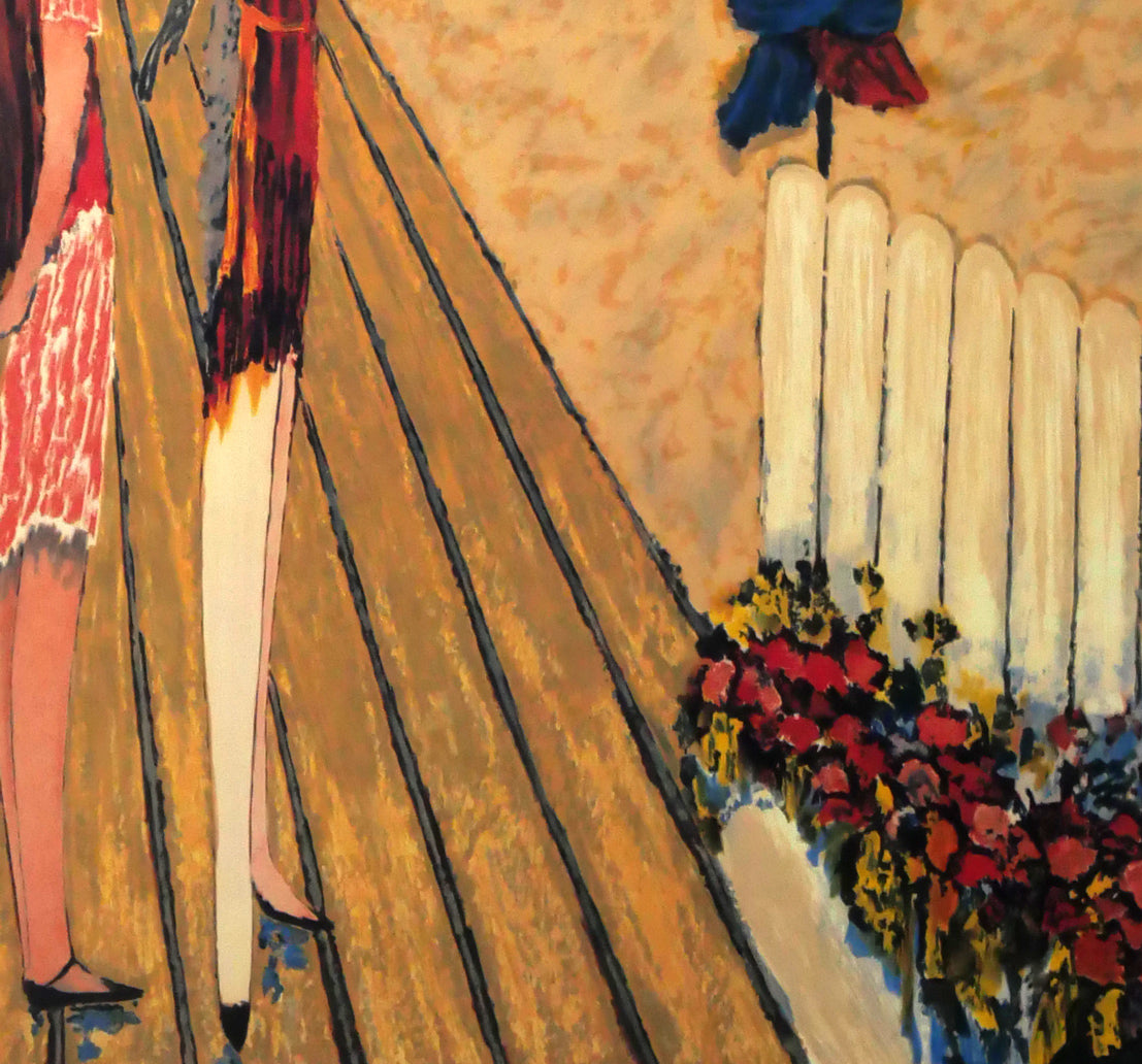 ラモン・ディレイ(Ramon Dilley)「ドーヴィルの砂浜」リトグラフ 拡大画像4