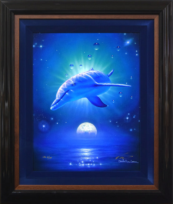 クリスチャン リース ラッセン(Christian Riese Lassen)「ムーンドリーマー」ミクスドメディア版画に手彩色・キャンバスエディション