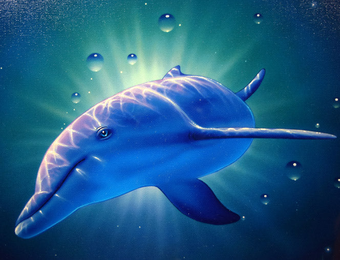 リスチャン リース ラッセン(Christian Riese Lassen)「ムーンドリーマー」ミクスドメディア版画に手彩色・キャンバスエディション 拡大画像3