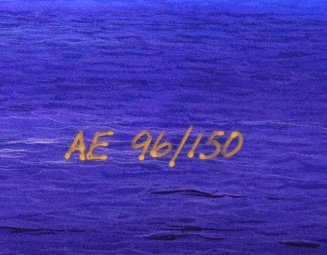 ラッセン「リープ　オブ　フェイス（S）」ミクスドメディア版画に手彩色　限定番号（ed,AE96/150）