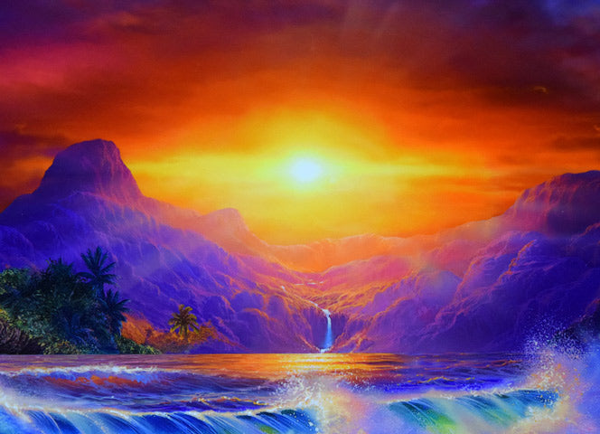 クリスチャン ラッセン(Christian Lassen)「ロマンティックサンセット(S)〔ディズニーコラボ作品〕」ミクスドメディア版画 拡大画像4