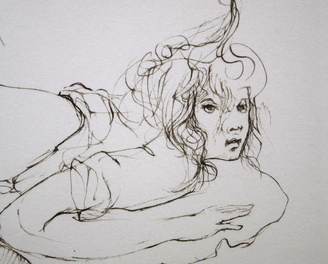 レオノール・フィニ(Leonor FINI)「カップル『モネルの書(挿画本)より』」エッチング(銅版画) 拡大画像3