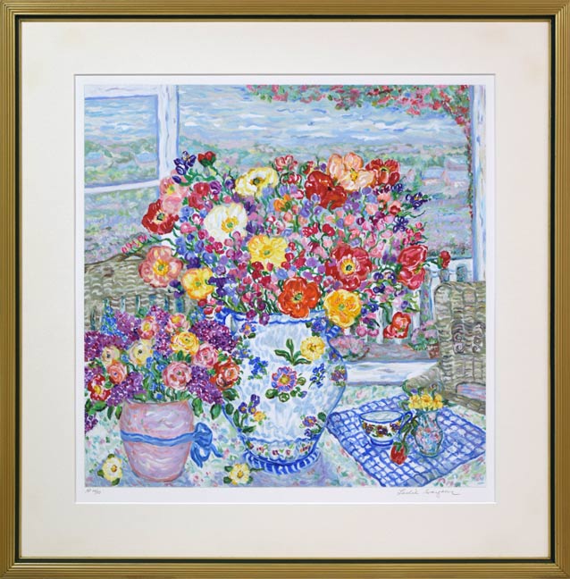 レスリー・セイヤー(Leslie SAYOUR)「カラフルテーブル」シルクスクリーン版画