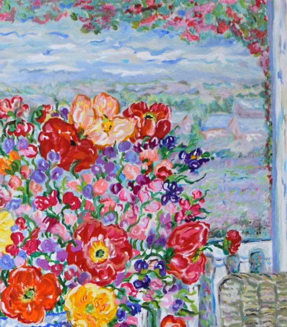 レスリー・セイヤー(Leslie SAYOUR)「カラフルテーブル」シルクスクリーン版画 拡大画像2