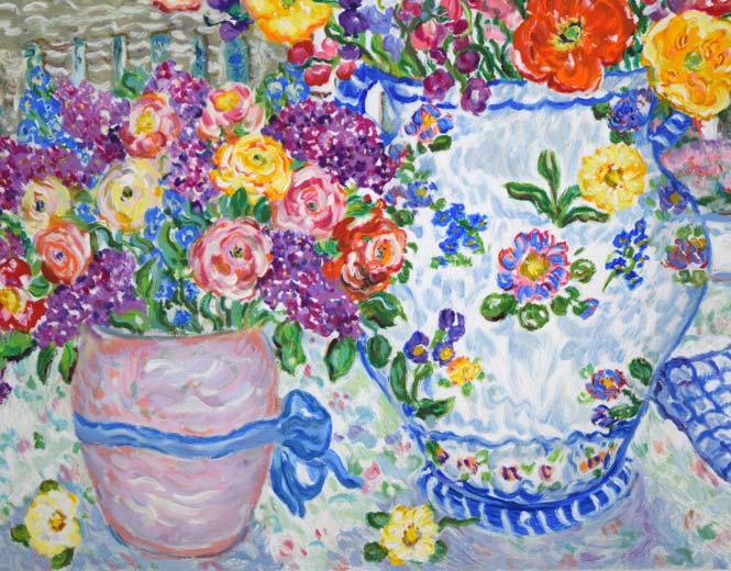 レスリー・セイヤー(Leslie SAYOUR)「カラフルテーブル」シルクスクリーン版画 拡大画像8