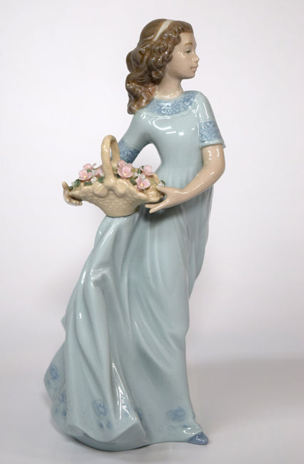 リヤドロ「春のお庭に帰って」磁器フィギュア 作品全体画像1