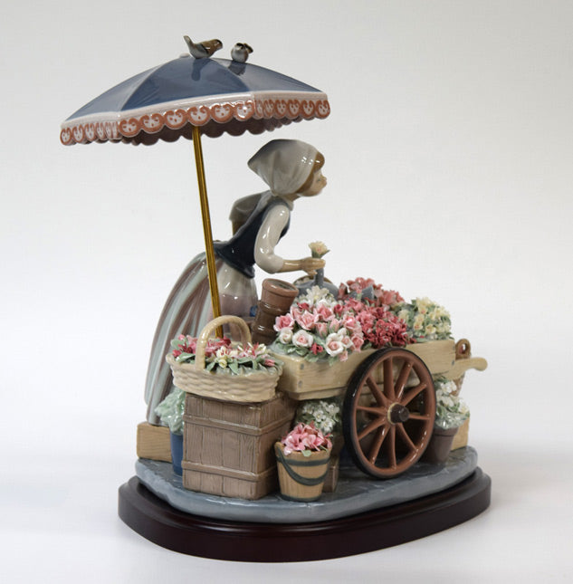 リヤドロ「公園通りの花屋さん」磁器フィギュア 作品全体画像3