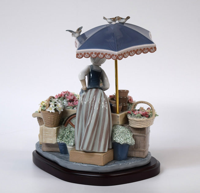 リヤドロ「公園通りの花屋さん」磁器フィギュア 作品全体画像4