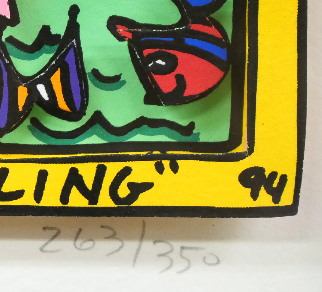 ジェームス・リジィ(JAMES RIZZI)「SMOOTH SAILING」3Dシルクスクリーン版画 限定番号(ed,263/350)