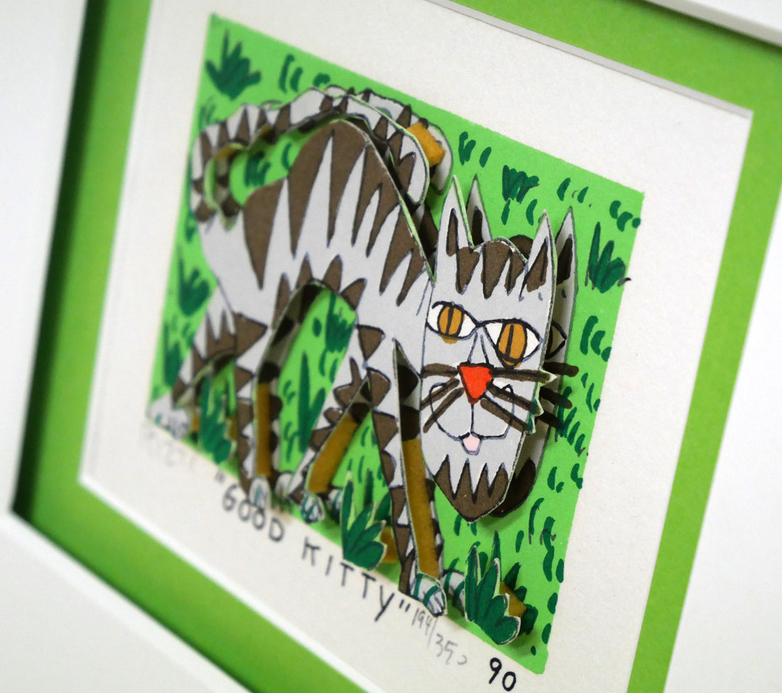 ジェームス・リジィ(JAMES RIZZI)「GOOD KITTY」3Dシルクスクリーン版画 拡大画像3