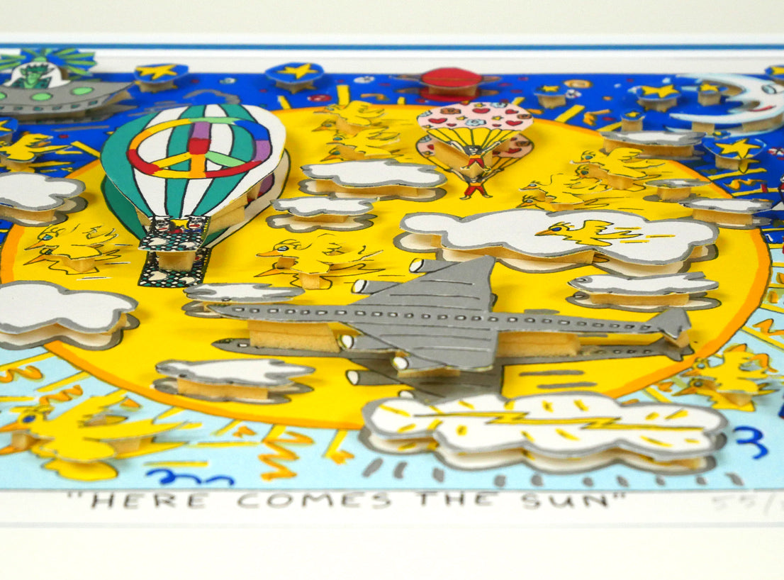 ジェームス リジィ(RIZZI)「HERE COMES THE SUN」3Dシルクスクリーン版画 拡大画像5
