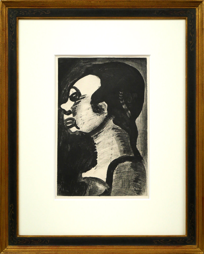 ジョルジュ ルオー(Georges ROUAULT)「横顔:『ユビュおやじの再生』より」銅版画